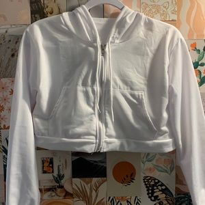 White Cropped hoodie